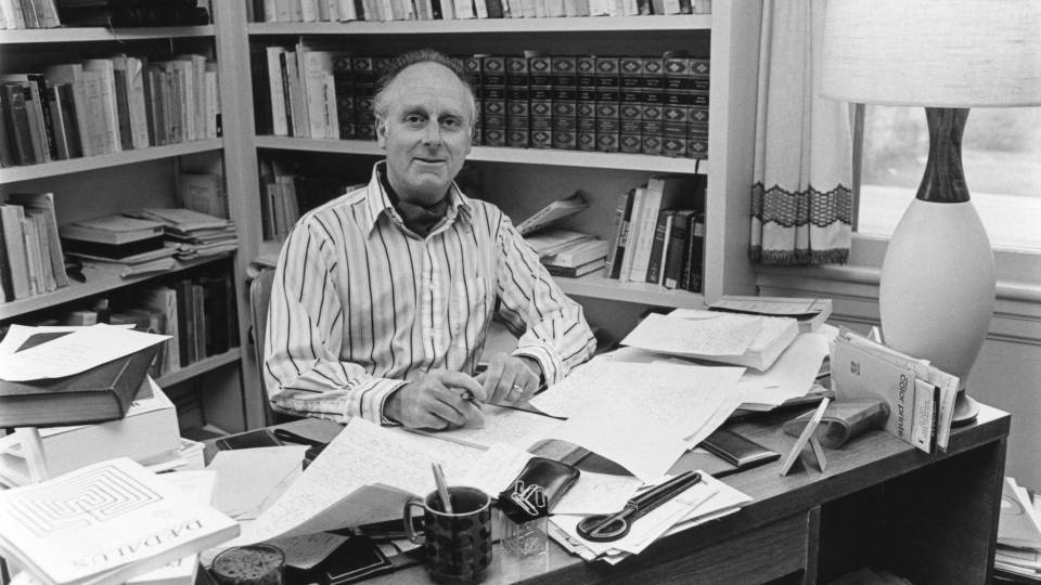 Victor Brombert at his desk