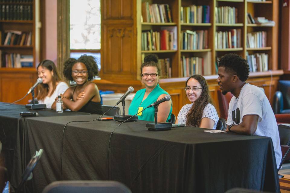 A panel of Princeton University undergraduate students discuss increasing college access for low-income students