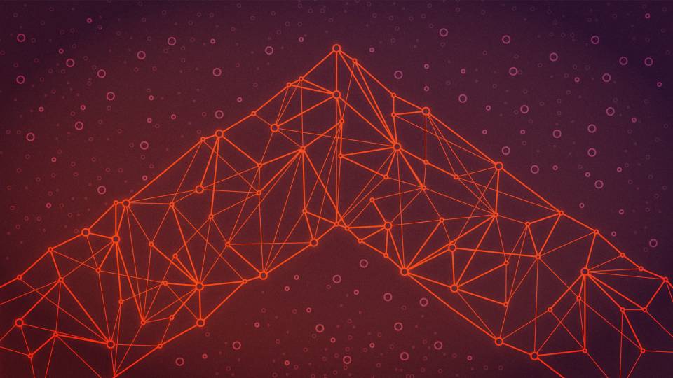 Data points connecting to form a Princeton University chevron
